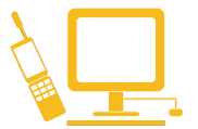携帯電話＆PCモニターの絵
